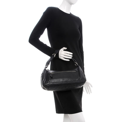 Prada Vitello Daino Buckle Shoulder Bag Black 2 of 10