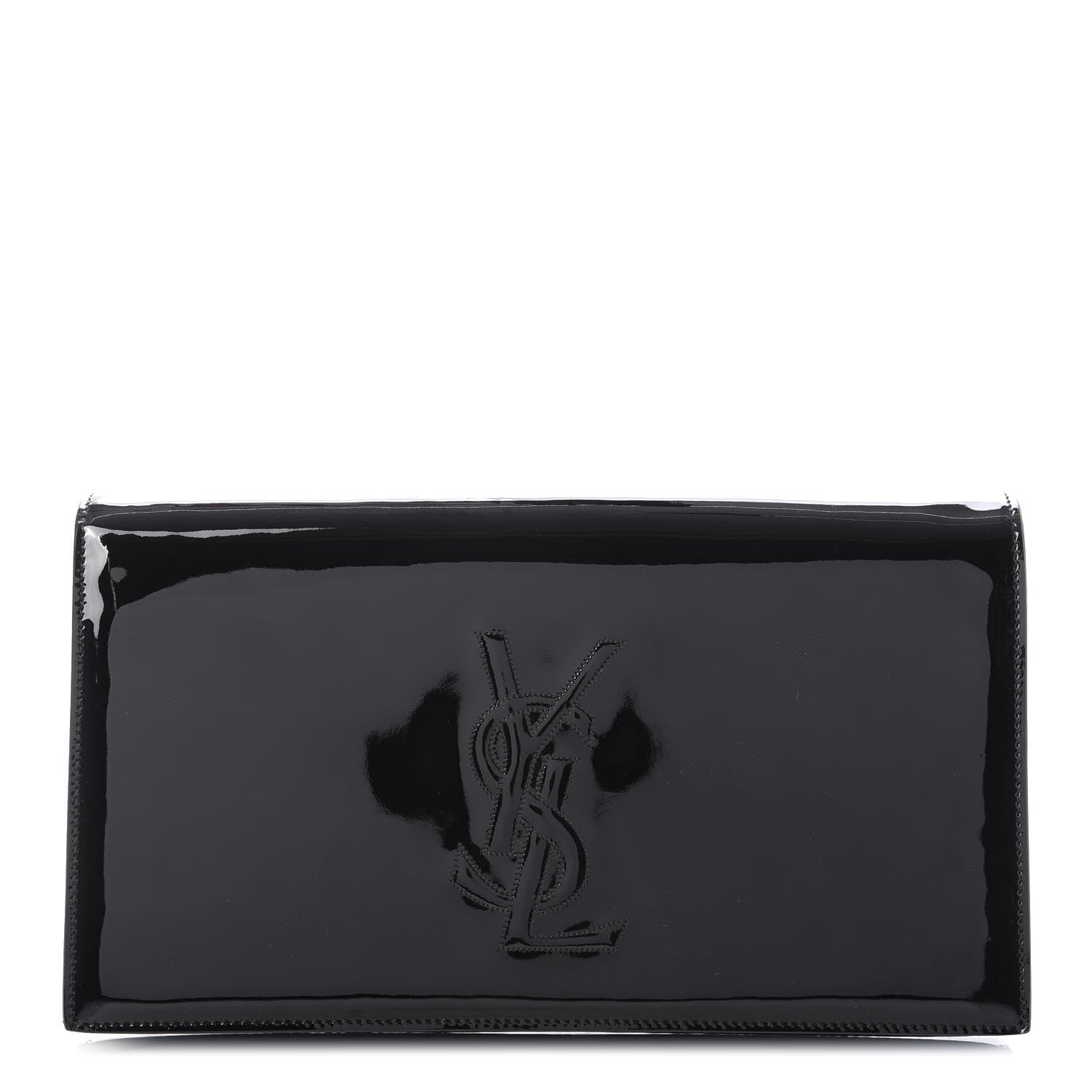Saint Laurent Patent Monogram Large Belle De Jour Clutch Black 1 of 9
