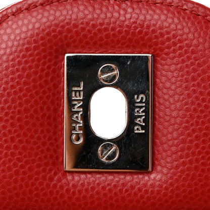 Chanel Caviar Chevron Quilted Jumbo Double Flap Dark Red 12 of 15