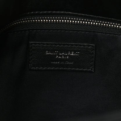Saint Laurent Lambskin Quilted Medium Loulou Puffer Monogram Chain Satchel Black 6 of 9