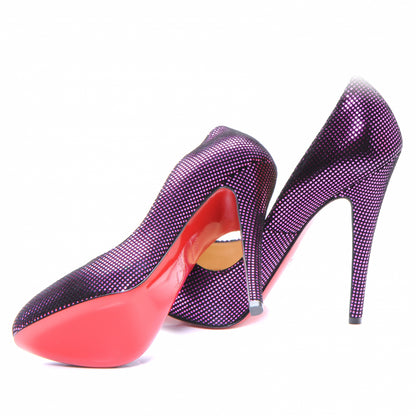 Christian Louboutin Suede Square Metal Declic 120 Pumps 35.5 Purple 5 of 8