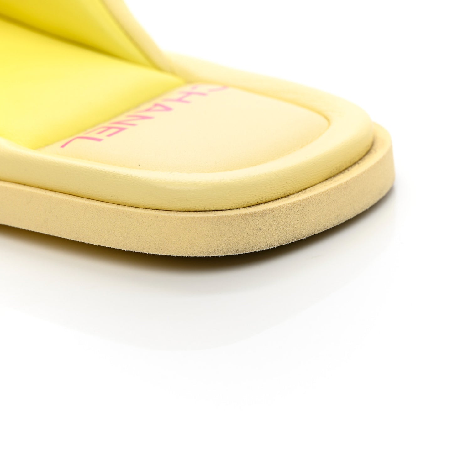 Lambskin CC Thong Sandals 40 Yellow