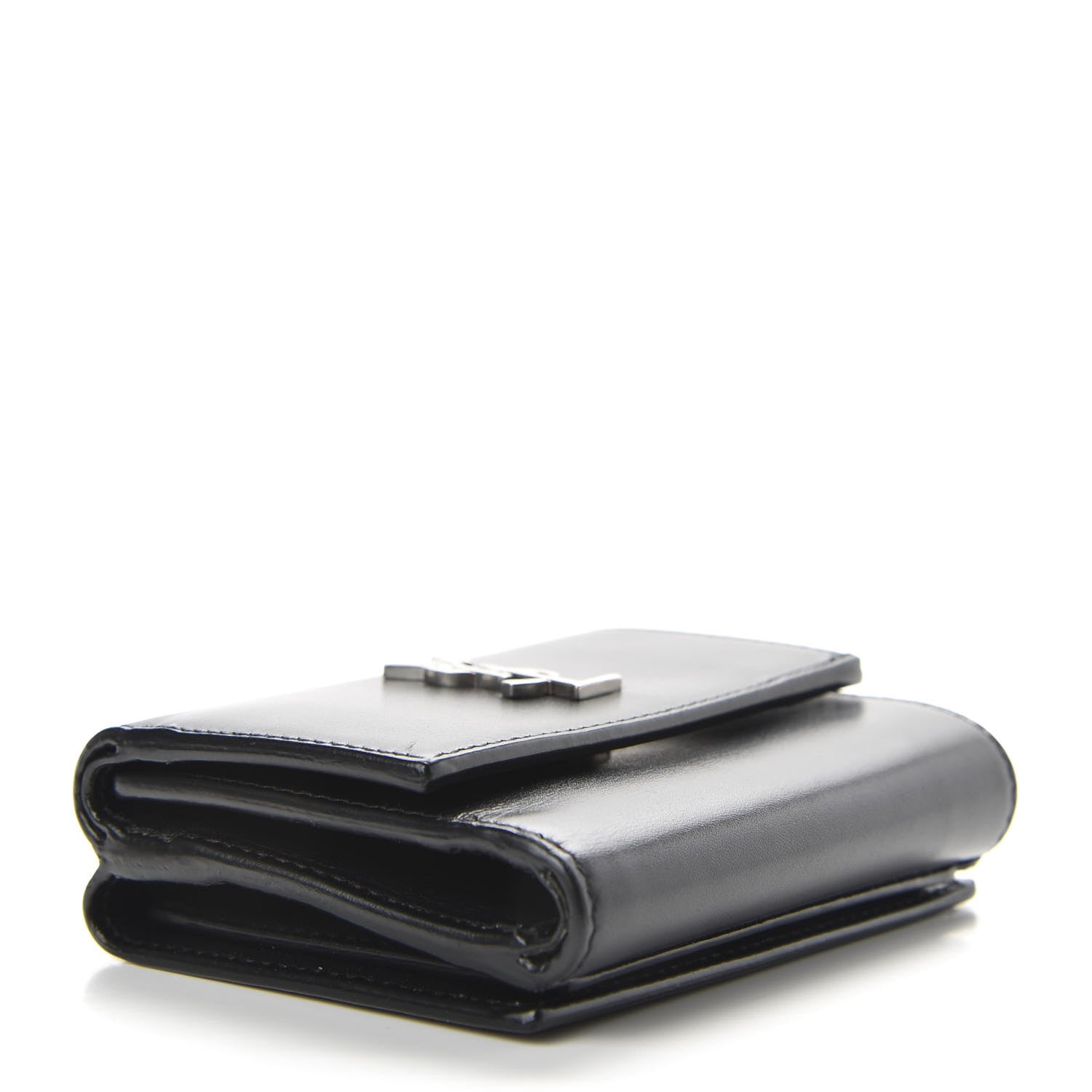 Saint Laurent Smooth Calfskin Monogram Tiny Tri Fold Wallet Black 4 of 7