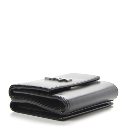 Saint Laurent Smooth Calfskin Monogram Tiny Tri Fold Wallet Black 4 of 7