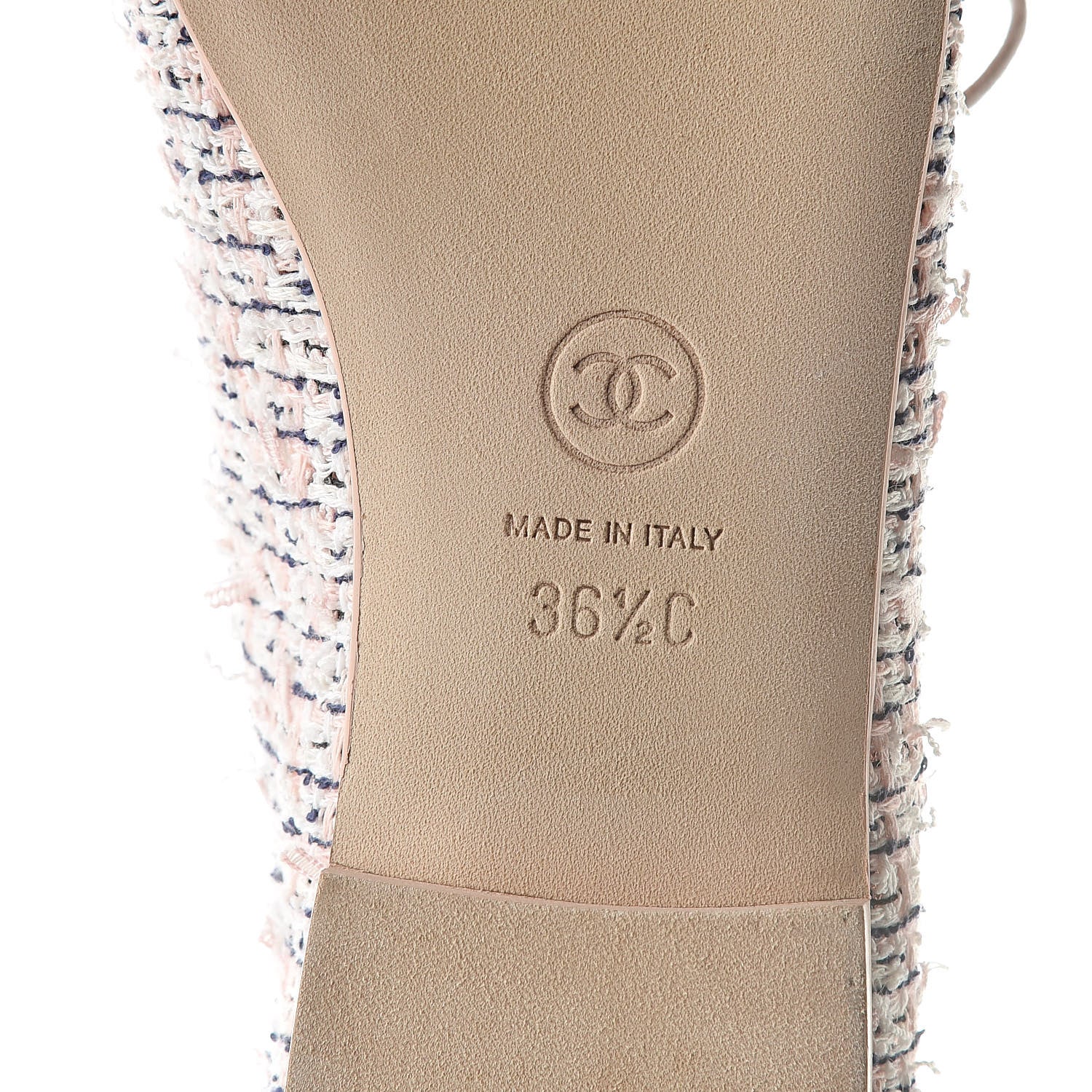 Chanel Tweed Cap Toe CC Lace Up Oxford 36.5 Pink 7 of 9