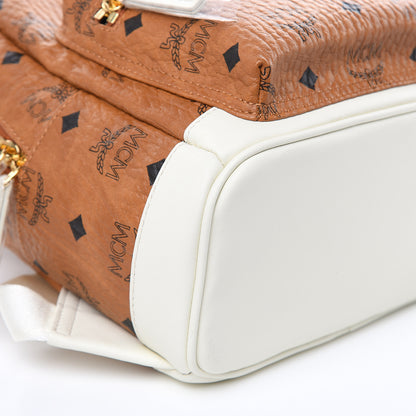 MCM Visetos Mini Stark Backpack Cognac White 7 of 10