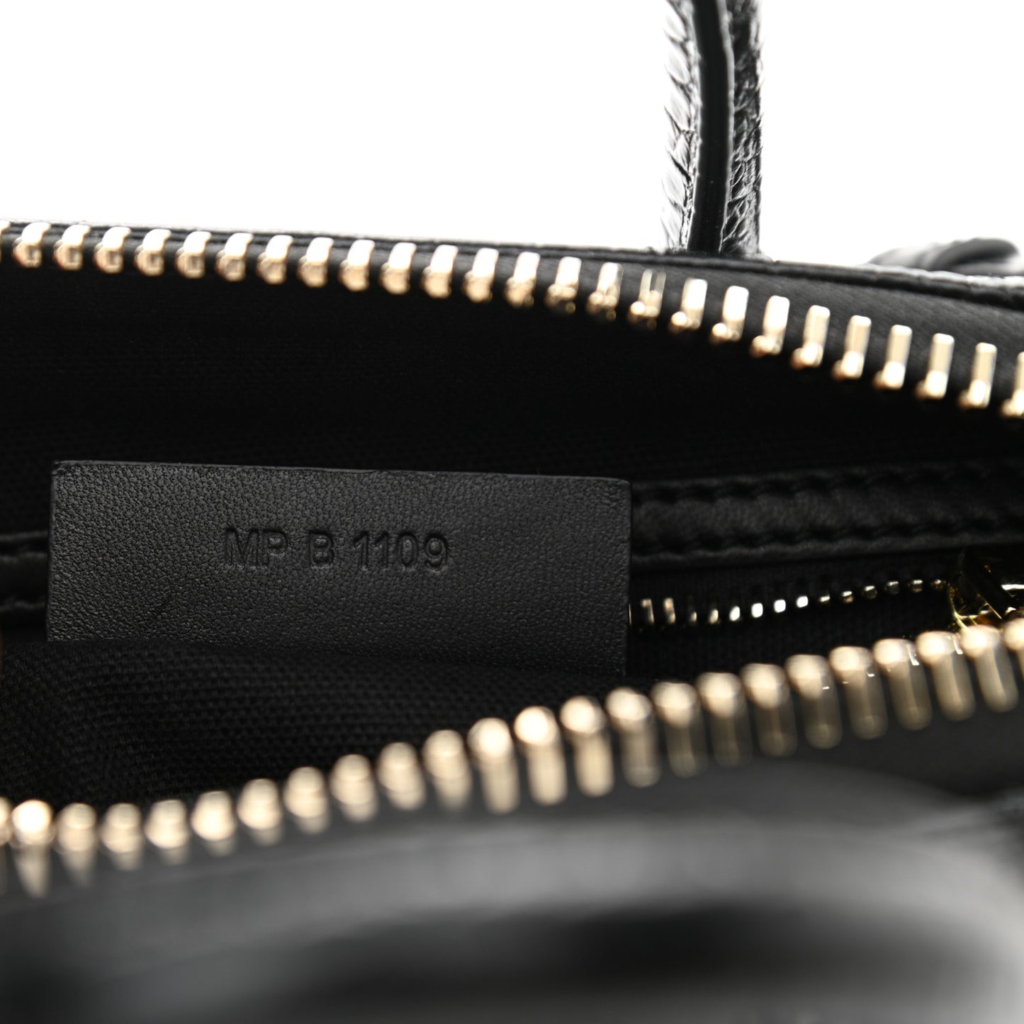 Calfskin Crocodile Embossed Mini Antigona Black