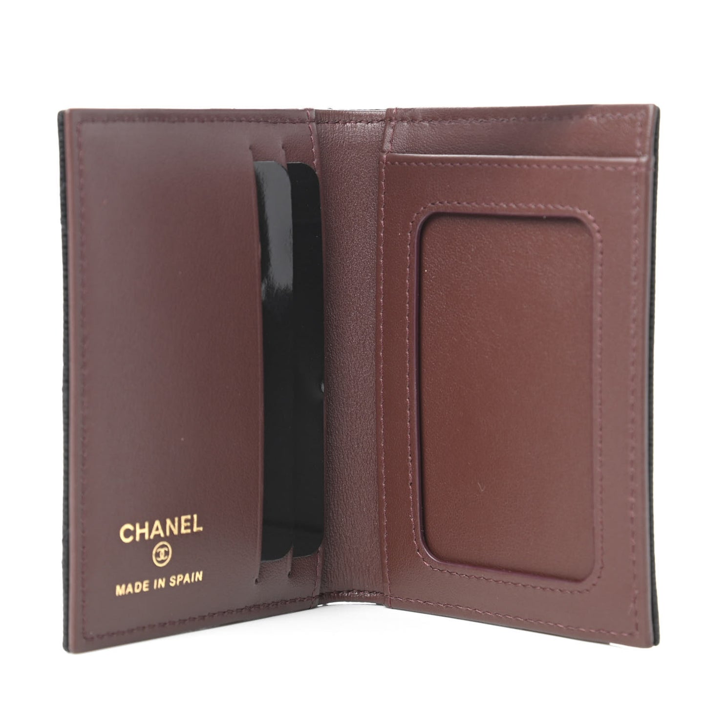 Caviar Quilted Card Holder Wallet Black