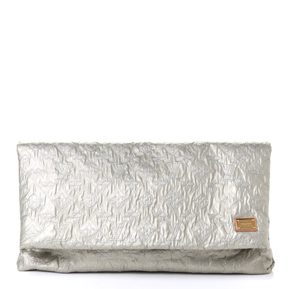 Louis Vuitton Jacquard Quilted Monogram Limelight Clutch GM Perle 1 of 4