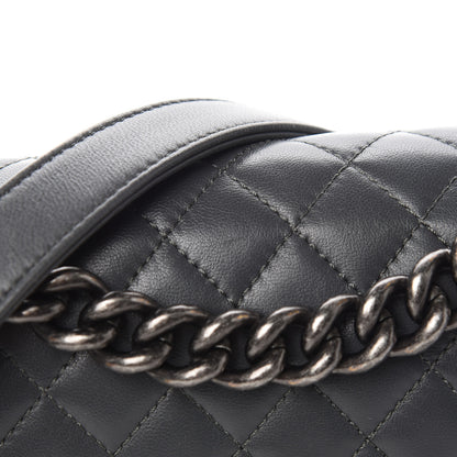 Chanel Lambskin Quilted Medium Boy Flap Dark Grey 14 of 14