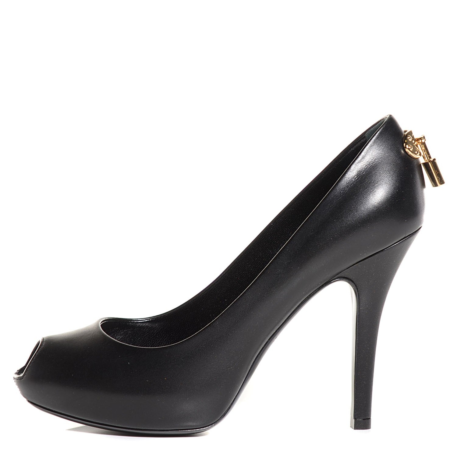 Louis Vuitton Smooth Calfskin Oh Really Peep Toe Pumps 35.5 Black 1 of 7