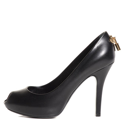 Louis Vuitton Smooth Calfskin Oh Really Peep Toe Pumps 35.5 Black 1 of 7
