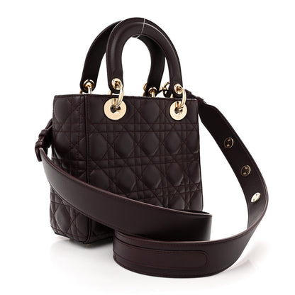 Christian Dior Lambskin Cannage Small Lucky Badges My Lady Dior Burgundy 3 of 10