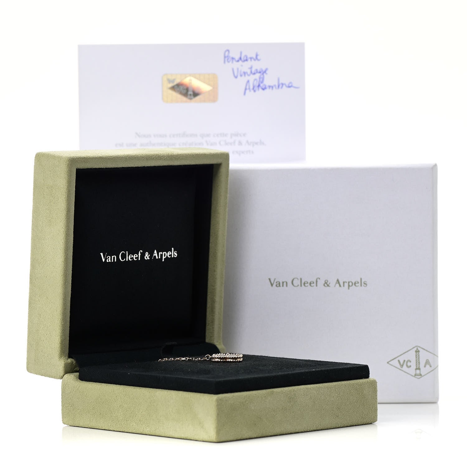 Van Cleef & Arpels 18K Yellow Gold Mother of Pearl Vintage Alhambra Pendant Necklace 7 of 7