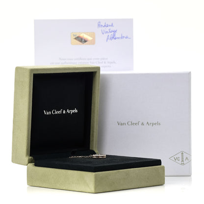 Van Cleef & Arpels 18K Yellow Gold Mother of Pearl Vintage Alhambra Pendant Necklace 7 of 7