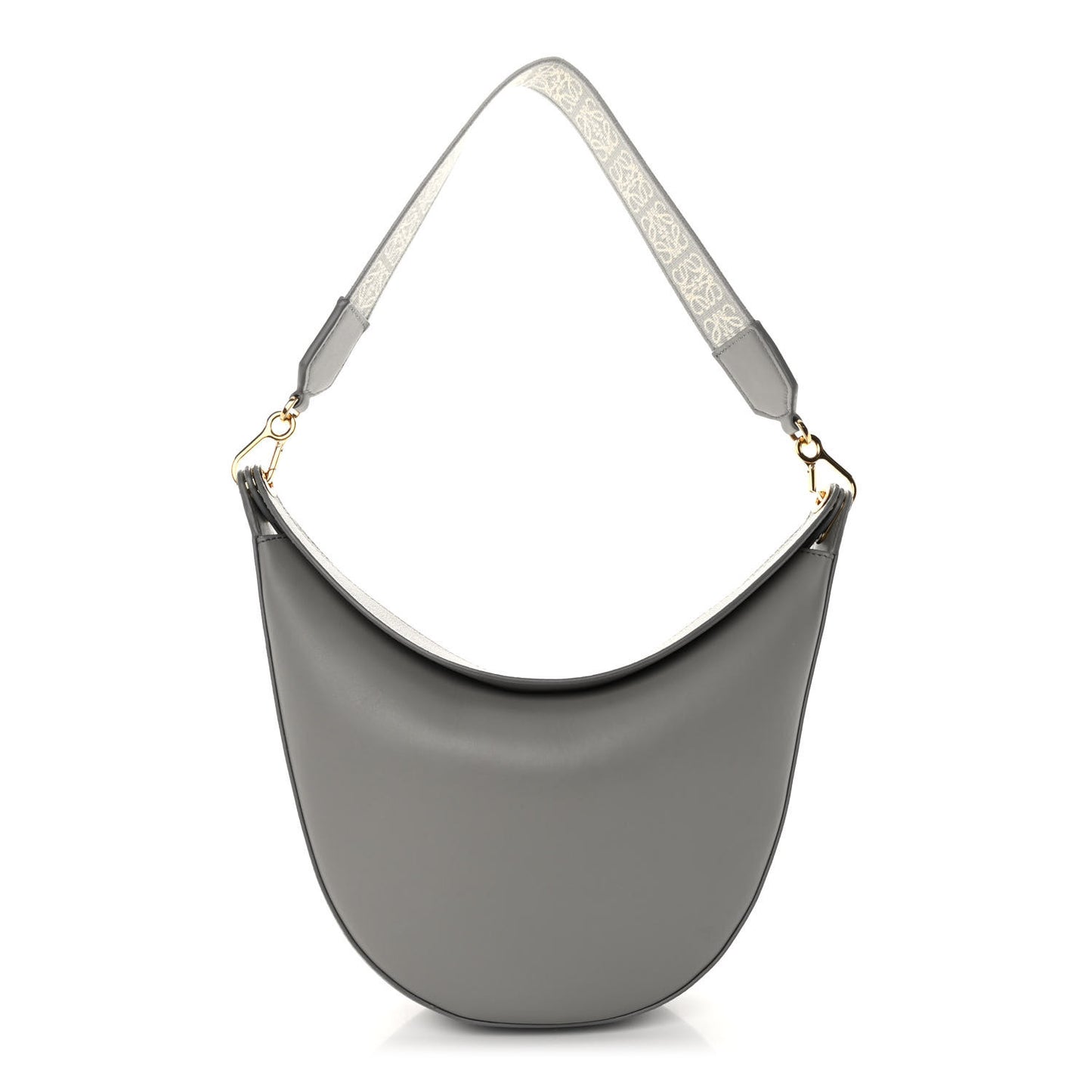 Satin Calfskin Jacquard Luna Bag Pearl Grey