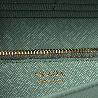 Prada Saffiano Metal Continental Flap Travel Wallet Acquamarina 7 of 12