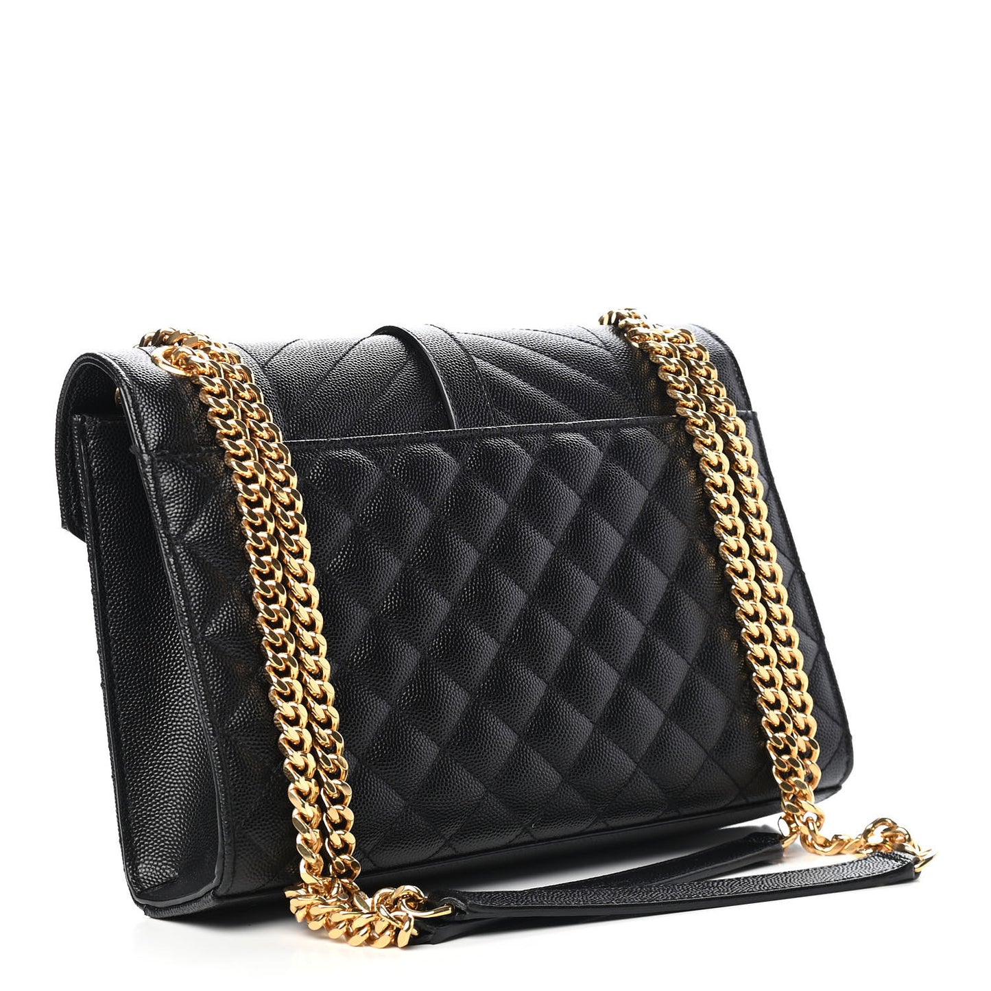 Grain De Poudre Textured Mixed Matelasse Triquilt Medium Monogram Satchel Black