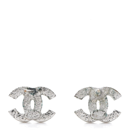 Chanel Crystal Mini Timeless CC Earrings Silver 4 of 7