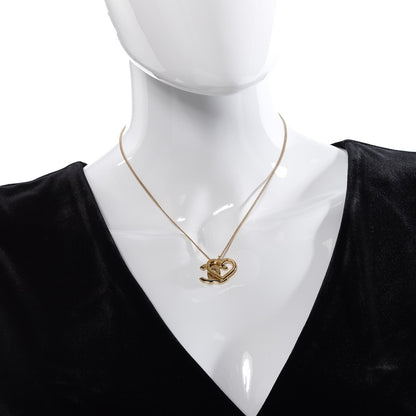 Chanel CC Heart Necklace Gold 2 of 6