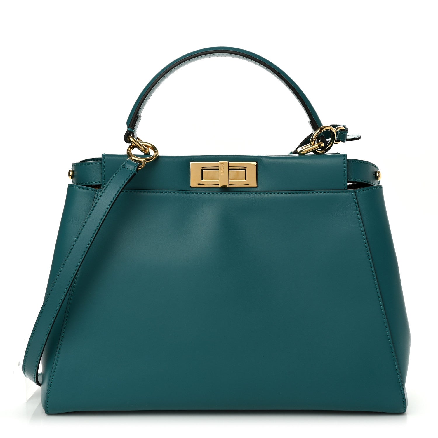 Fendi Vitello Morgan Fabric Jacquard Pequin Medium Peekaboo Iconic Satchel Lago Tobacco Black 1 of 13