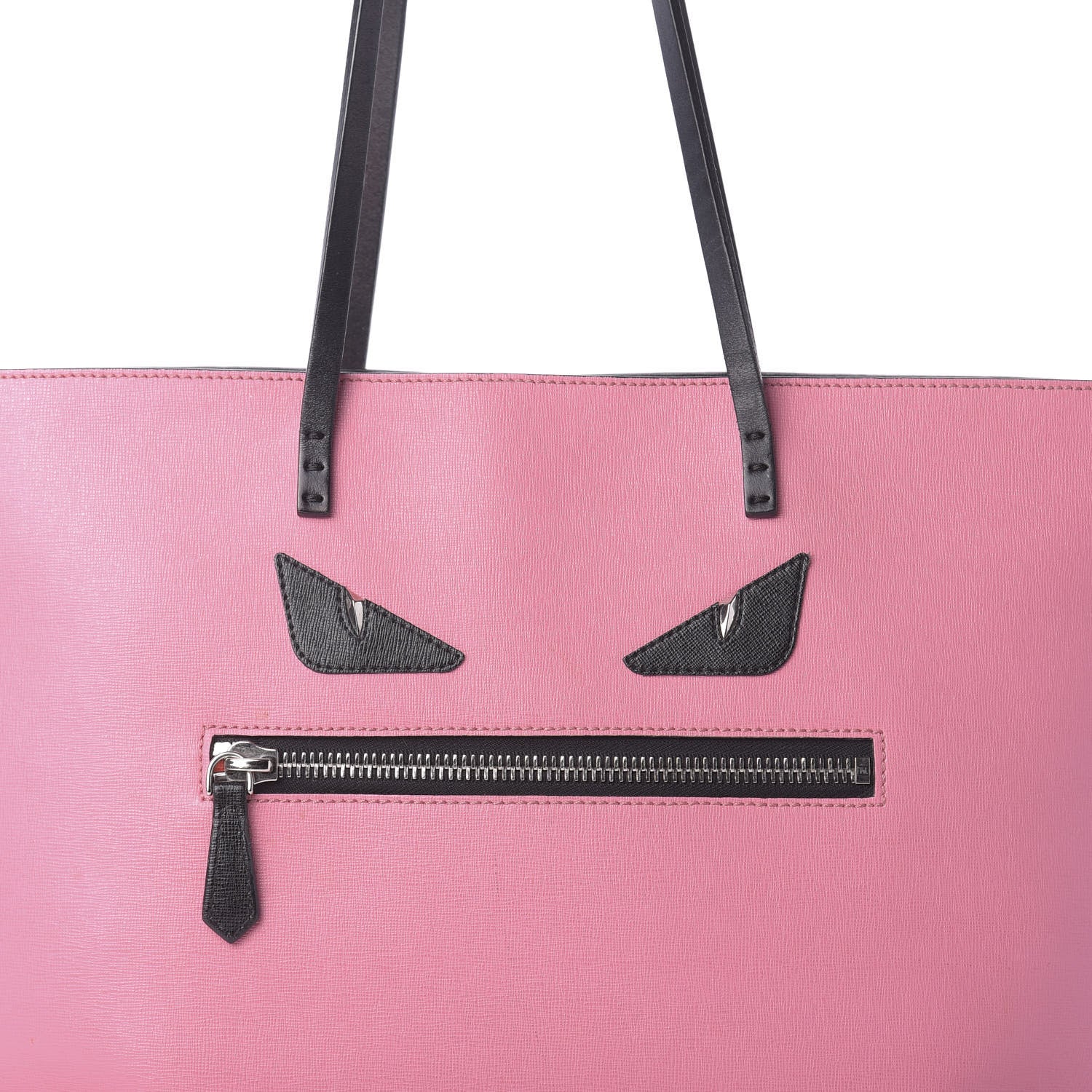 Fendi Vitello Elite Cuoio Monster Buggies Medium Roll Tote Lollypop Black 15 of 15