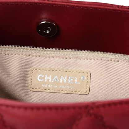 Chanel Calfskin Double Stitch Large Hamptons Shopping Tote Red 6 of 10