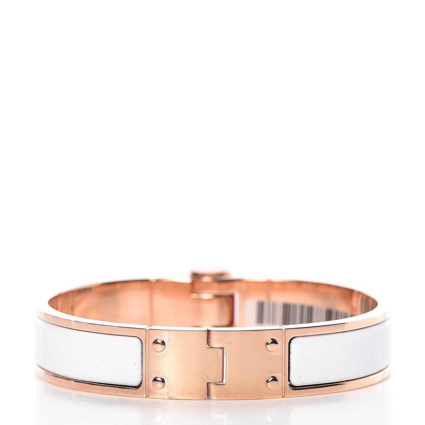 Enamel Charniere Uni Narrow Hinged Bracelet S White