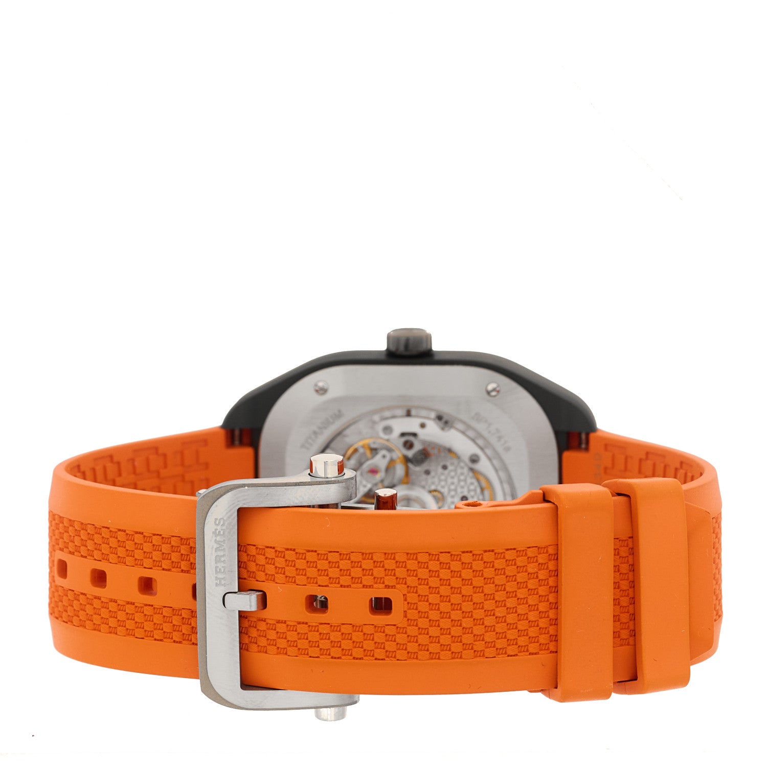 Hermes DLC Coated Titanium Rubber 39mm H08 Automatic Watch Orange 4 of 5