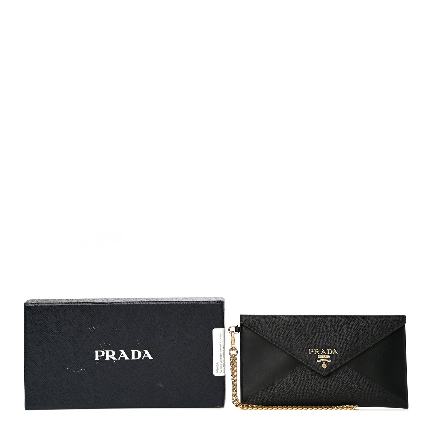 Saffiano Envelope Wristlet Crossbody Wallet Black
