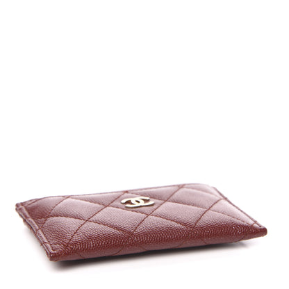 Chanel Iridescent Caviar Quilted Card Holder Burgundy 4 of 9