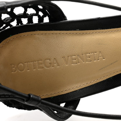 Bottega Veneta Mesh Nappa Stretch Ankle Tie Sandals 36 Black 6 of 7