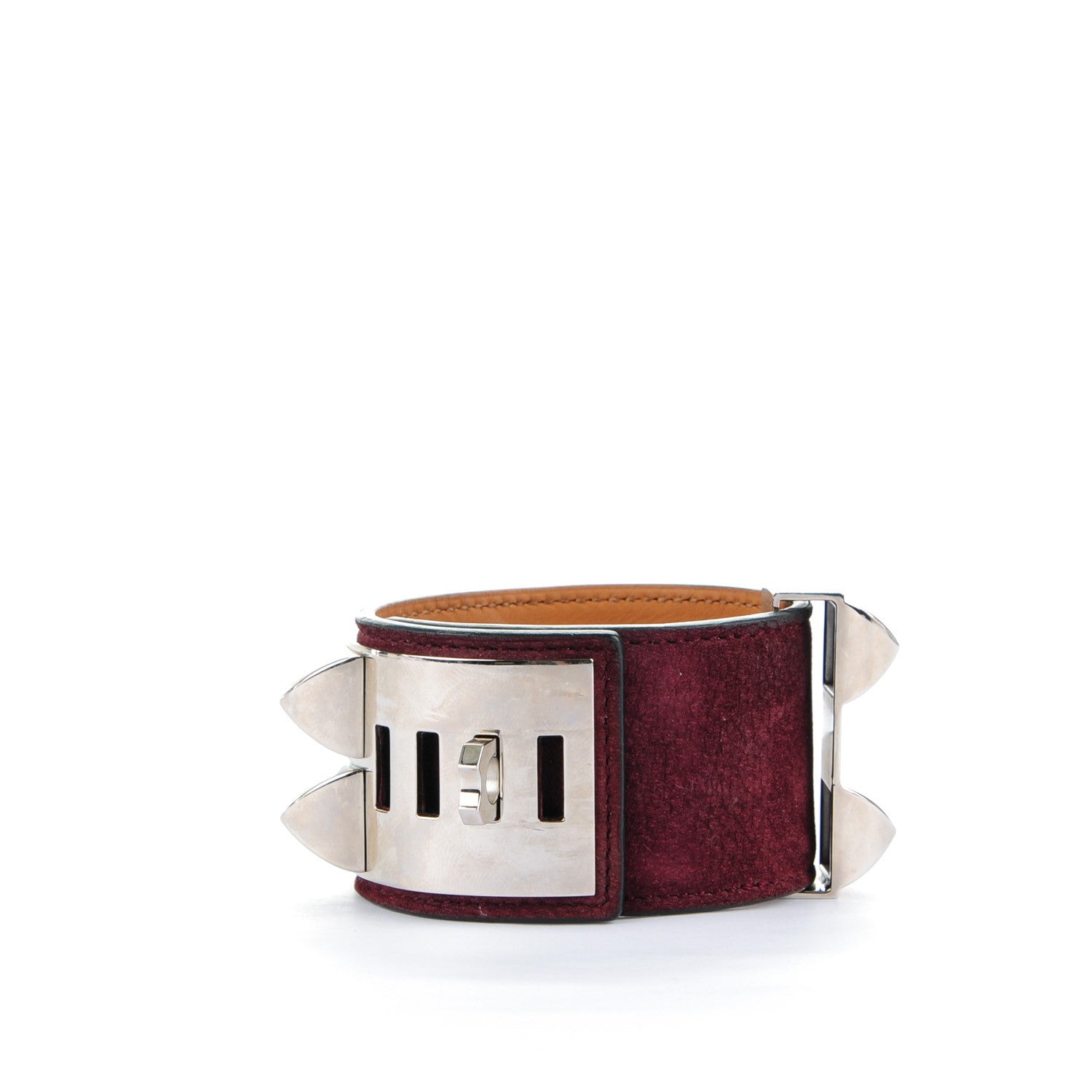 Hermes Taurillon Gaucho Collier de Chien CDC Bracelet Prune 3 of 7
