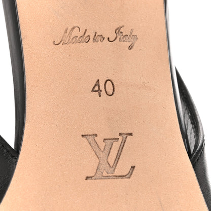 Louis Vuitton Calfskin Sparkle Slingback Pumps 40 Black 8 of 9