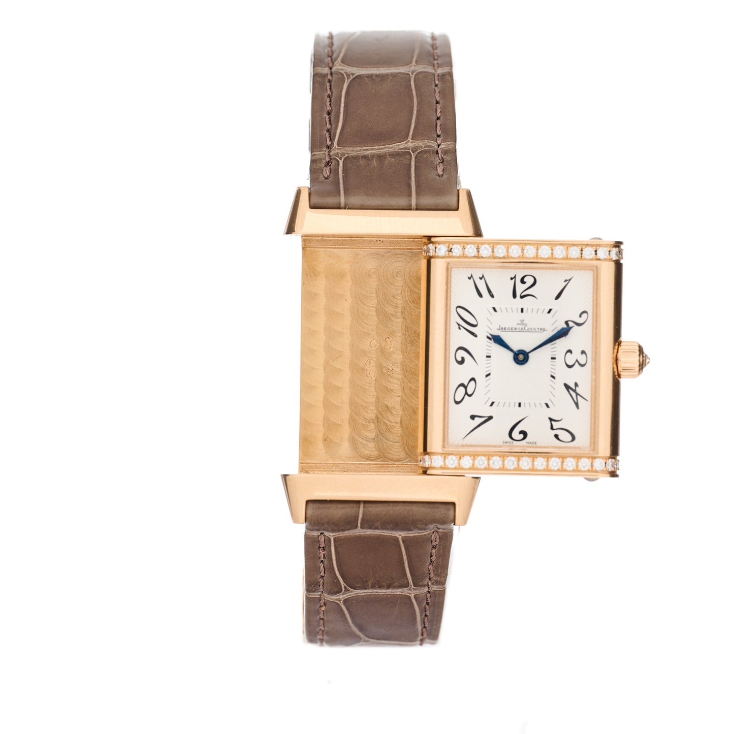 18K Rose Gold Diamond 23mm Reverso Classic Duetto Manual Winding Watch Q2562402