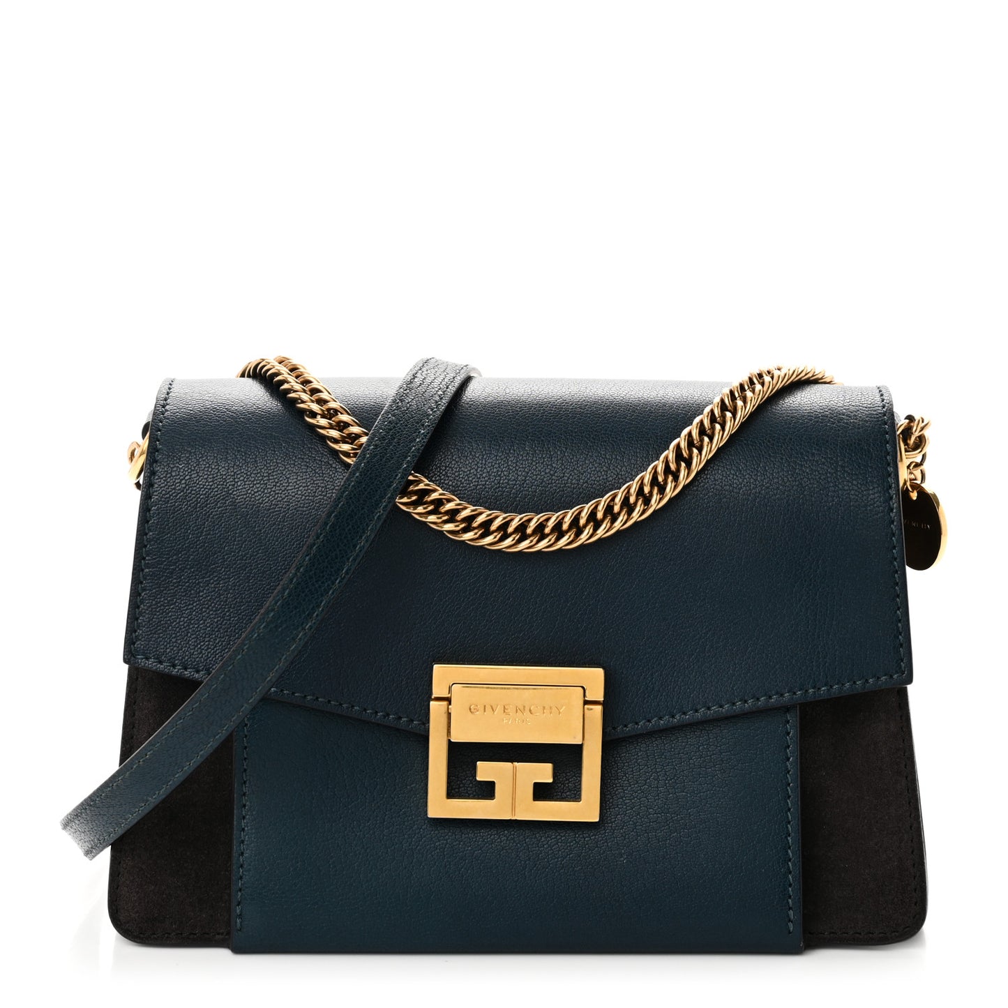 Goatskin Suede Small GV3 Shoulder Bag Blue Black