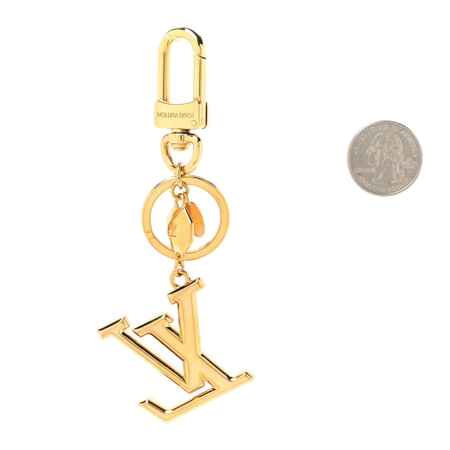 Louis Vuitton LV Facettes Bag Charm Key Holder Gold 2 of 4