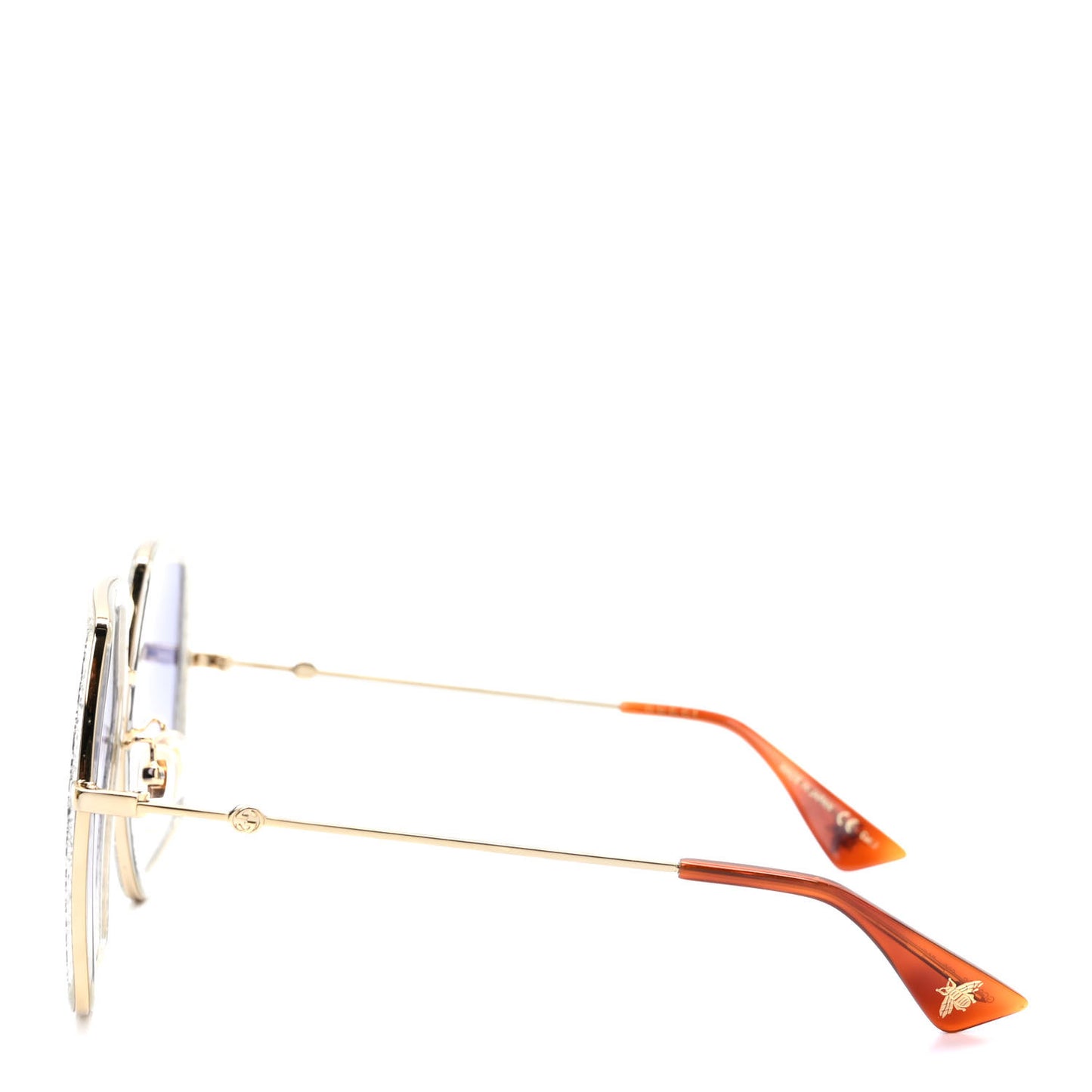 Glitter Acetate Oversize Square Frame Sunglasses GG0106S Gold