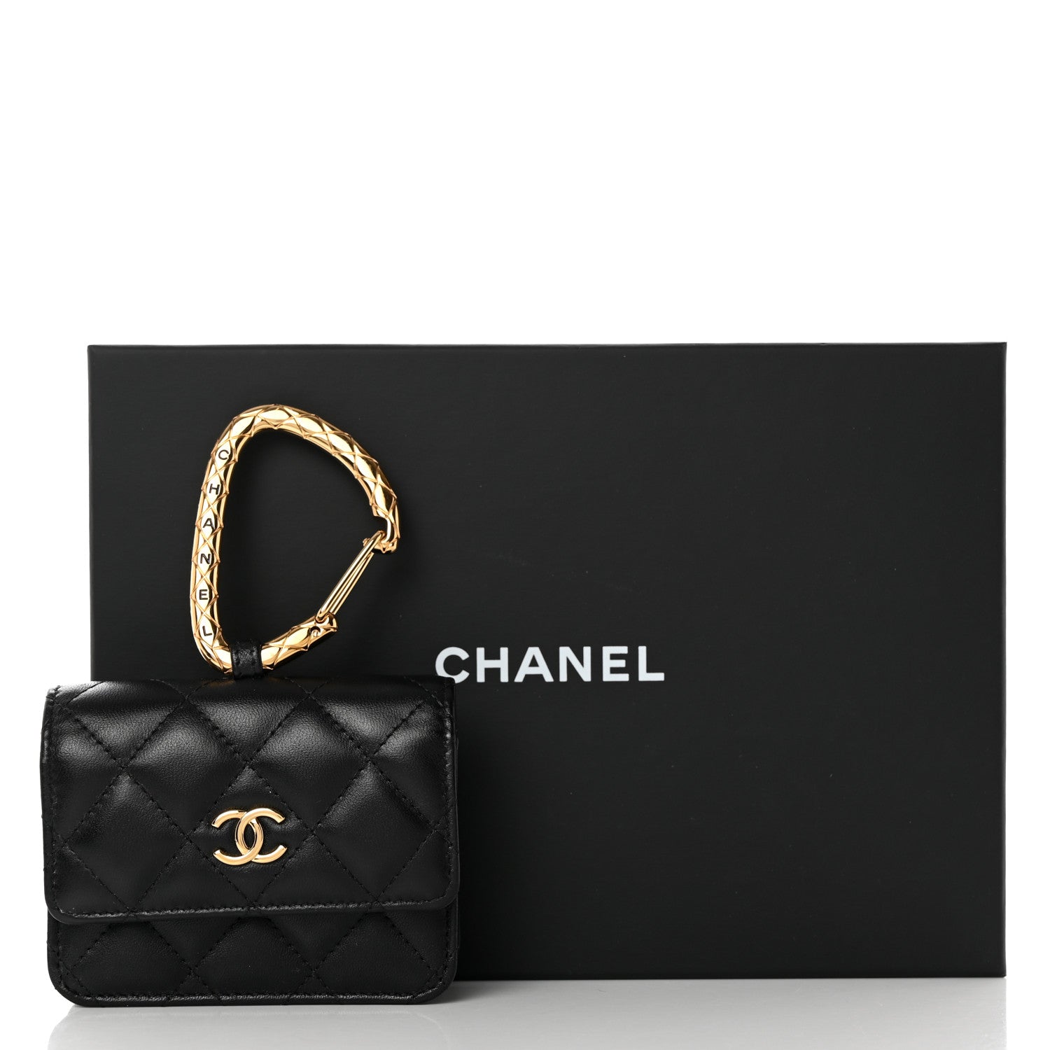 Chanel Lambskin Quilted CC Hook Card Holder Black 11 of 11