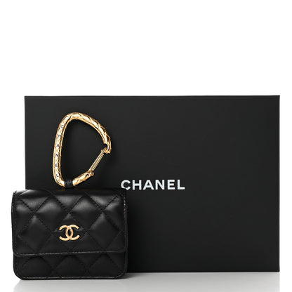 Chanel Lambskin Quilted CC Hook Card Holder Black 11 of 11