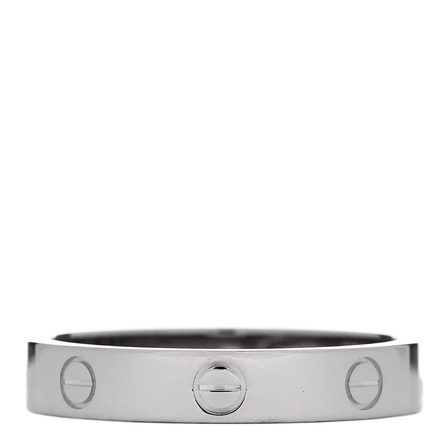 Cartier 18K White Gold Diamond 4mm LOVE Wedding Band Ring 61 9.5 3 of 4