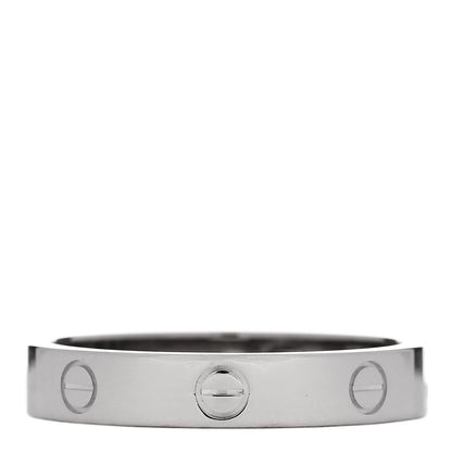 Cartier 18K White Gold Diamond 4mm LOVE Wedding Band Ring 61 9.5 3 of 4