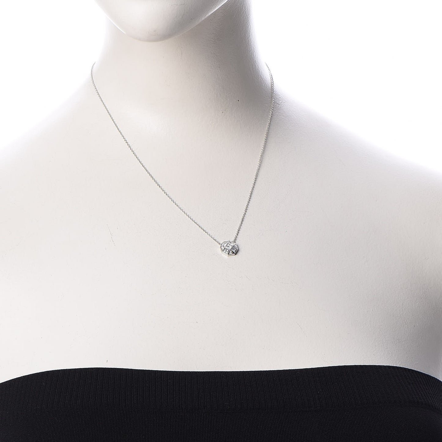 Platinum Diamond Mosaic Pendant Necklace