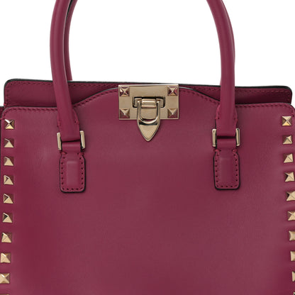 Valentino Garavani Vitello Small Rockstud Double Handle Tote Cyclamin 7 of 11
