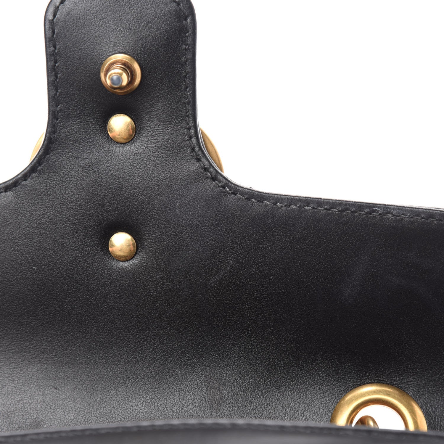 Gucci Calfskin Matelasse Mini GG Marmont Shoulder Bag Black 8 of 11