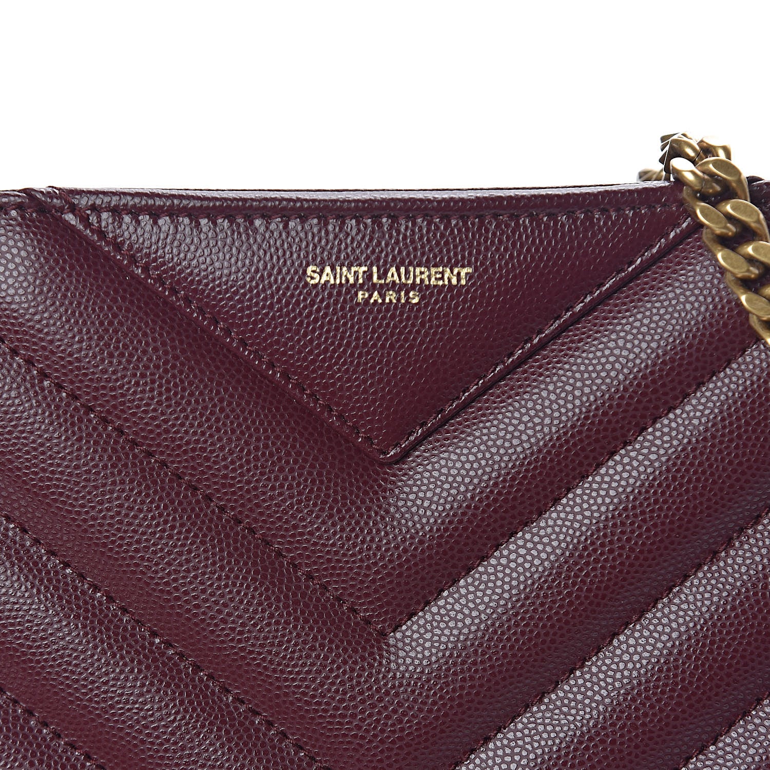 Saint Laurent Grain de Poudre Matelasse Chevron Small Tribeca Shopping Bag Rouge Legoin 11 of 11