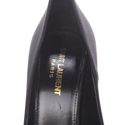 Saint Laurent Satin Crystal Embellished Freja 105 Pumps 37.5 Black 7 of 9