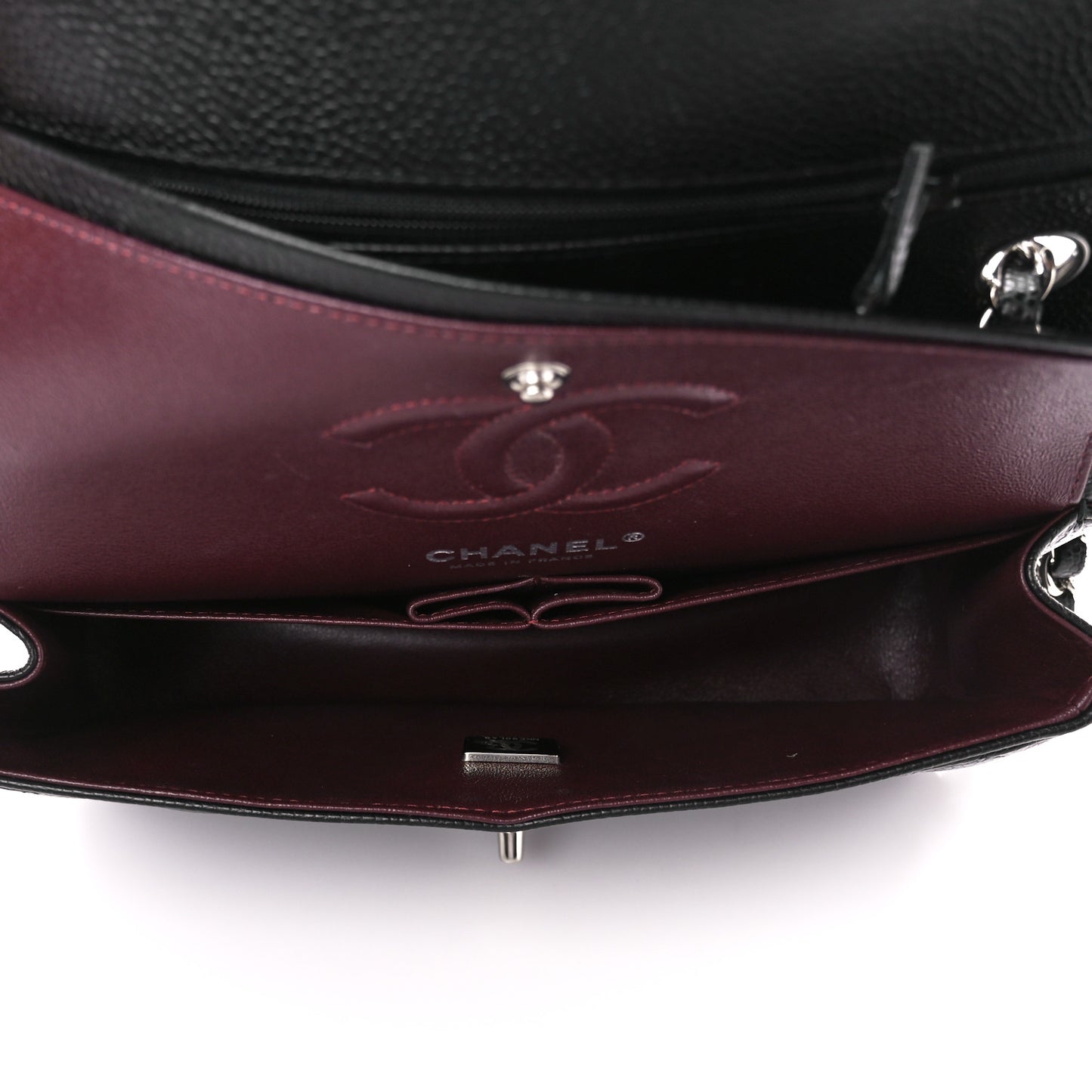 Caviar Quilted Small Double Flap Black