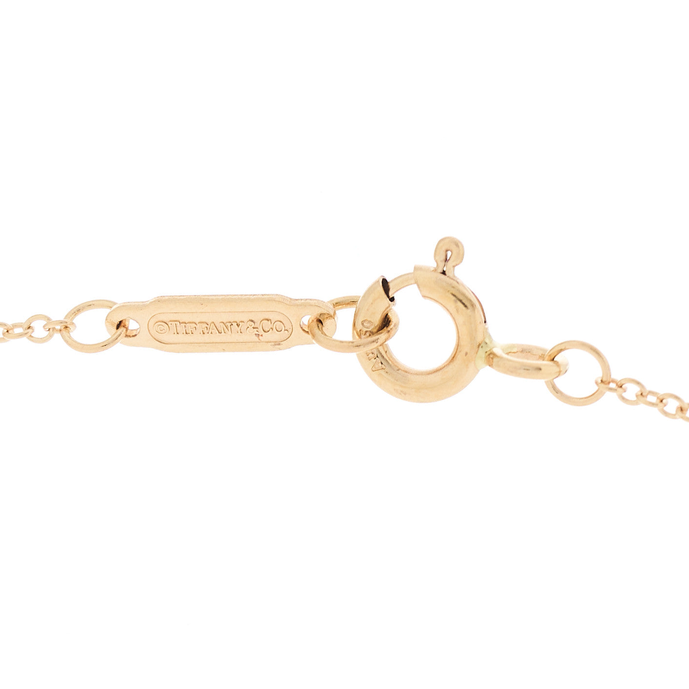 Tiffany 18K Rose Gold Diamond Modern Keys Round Open Key Pendant Necklace 5 of 6