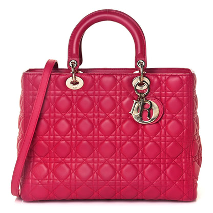 Christian Dior Lambskin Cannage Large Lady Dior Fuchsia 1 of 15